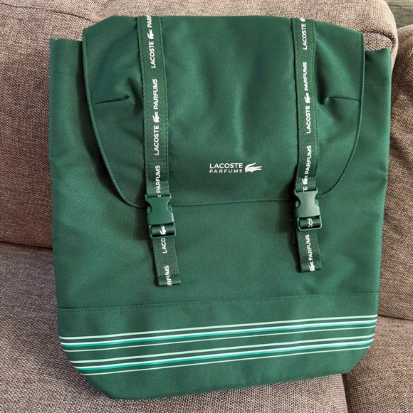Lacoste Parfums Men's Drawstring Backpack Green Authentic New - Picture 1 of 15